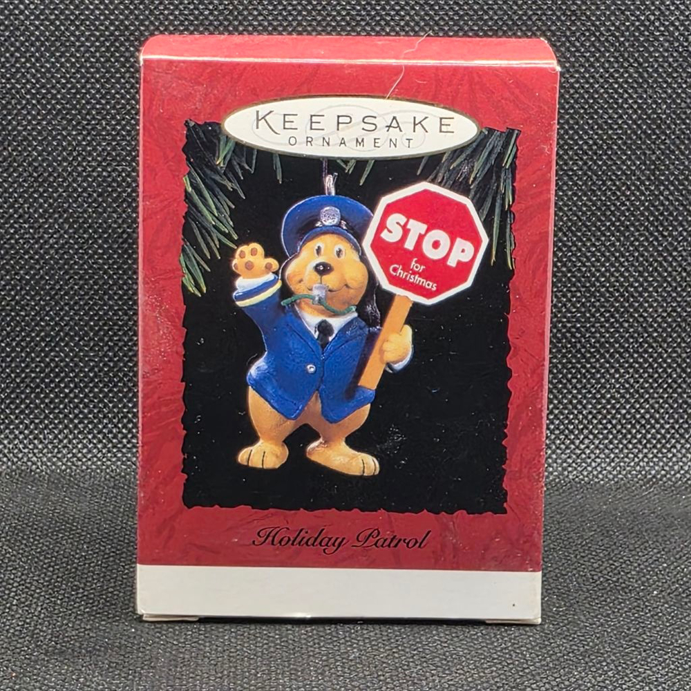 Hallmark Keepsake Ornament Holiday Patrol Dog vintage